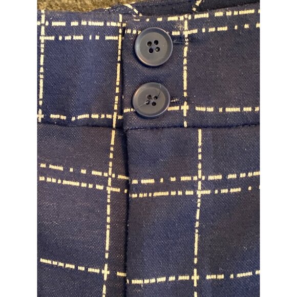 Torrid Pant Crop Blue White Front Pockets Ziper Button Double Belt Loop Women 28 - Picture 3 of 8